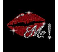 SUPERDANT Toppa termoadesiva a forma di labbra con scritta "Kiss Me", decorazione trasparente per fai da te, riparazione di vestiti, magliette, gilet, giacche, decorazioni artistiche artigianali