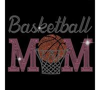 SUPERDANT Toppe Termoadesive Da Basket con Strass Da Basket Mamma con Amore Toppe Termoadesive con Strass In Criste per Abbigliamento Graziosi Glitter A Trasferimento Termico Fai Da Te