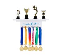 SUPERDANT Triathlon Scaffale per Trofei in Legno e Gancio per Medaglie Iron Man Supporto da Parete Espositore per Medaglie Medaglie di Gara di Triathlon Premio Regalo Motivante