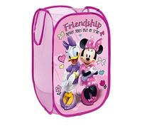 SUPERDIVER - Cesto pieghevole di Topolina e Paperina - Licenza Ufficiale Disney Minnie Mouse - Perfetto per giocattoli e vestiti - 36x36x58 cm - Ideale per bambini e bambine.