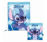 Superdiver Set sacca zaino e borsa merenda Stitch Licenza Ufficiale Disney - Ideale per scuola e asilo - Accessorio moda bambino e bambina - 100% Poliestere - Blu - 44x33 e 26x21 cm
