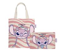 Superdiver Set Tote e Pochette Angel (Stitch) - Licenza Ufficiale Disney - Coton