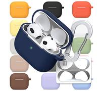 superdivision AirPods Pro & AirPods 3 Case Translucent Silicon Protective Clear Cover with Anti-Lost Carabiner Keychain Kit Set Dust Guard Dust-Proof Film [Front LED Visible]
