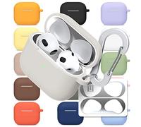 superdivision AirPods Pro & AirPods 3 Case Translucent Silicon Protective Clear Cover with Anti-Lost Carabiner Keychain Kit Set Dust Guard Dust-Proof Film [Front LED Visible]