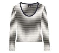 Superdry Athletic Essentials Striped Long Sleeve T-shirt Beige XS Donna