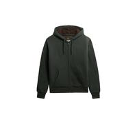 Superdry Uomo Felpa con cappuccio e zip foderata in Borg, verde