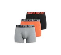 Superdry Boxer da uomo in confezione da 3, Nero/Arancio Brillante Melange/Noos Grigio Melange, M