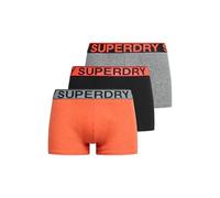 Superdry Boxer da uomo, confezione da 3 pezzi, Carst Mega nero/arancione brillante mélange, S