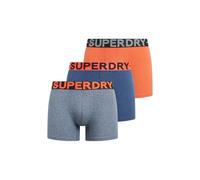 Superdry Boxer da uomo, confezione tripla, Blu brillante screziato / arancione brillante screziato / blu navy opaco maculato, S