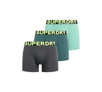 Superdry Boxer da uomo in confezione da 3, Triplo verde/neon, M