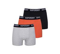 Superdry Boxer Multi Triple Pack, Nero, Arancione, Grigio, S Uomo