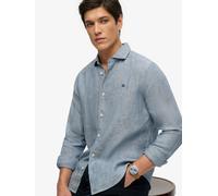 Superdry Camicia a maniche lunghe in lino Superdry Riviera large blu
