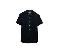 Superdry Camicia da uomo a maniche corte in cotone e lino, Blu navy sottile, L