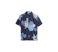 Superdry Camicia Hawaiana R1-S/S Shirt (M), Chrysanthemum Navy, L Uomo