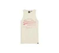Superdry Canotta classica da uomo Heritage con logo vintage, crema, L