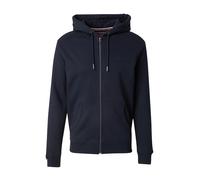 Superdry Uomo Felpa con cappuccio e zip con logo essenziale, Blu