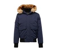 Superdry EVEREST HOODED PUFFER BOMBER, giacca Uomo, Nordic Chrome Navy,
