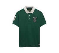 Superdry Vintage Pique Rugby Short Sleeve Polo Verde S Uomo