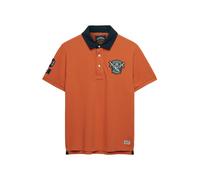 Superdry Vintage Pique Rugby Polo, Prep Orange, S Uomo