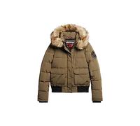 Superdry Everest Hooded Puffer Bomber Giacca, Oliva Militare, 42 Donna