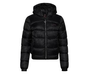 Superdry COAT SPORTS PUFFER Bomber JACKET Black 8 DONNA, Nero, 40