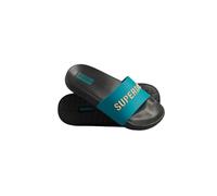 Superdry Code Logo Vegan Pool Slide, Infradito Donna, Black Deep Lake Turq Metallic Gold, Medium