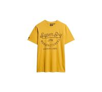 Superdry Copper Label Script Tee Camicia, Pigment Yellow Slub, L Unisex-Adulto