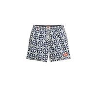 Superdry Costume da bagno da uomo, lunghezza 43 cm, con stampa piastrellata, Blu navy Tala stampa piastrellata, L