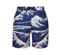 Superdry Costume da Bagno Vintage Hawaiian Swimshort da Uomo, Great Wave Blue Print, S
