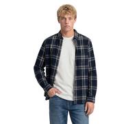 Superdry Uomo Camicia da Boscaiolo in Cotone, Navy Window Check, M