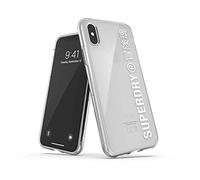 Superdry Custodia compatibile con iPhone X, iPhone XS, custodia trasparente Snap Case, custodia trasparente e bianca