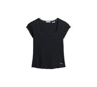 Superdry Essential Square Neck S/S Tee W6011875A Eclipse Navy Taglia 6/8, Donna - Cappotto, 38 IT/40 IT