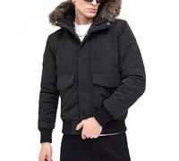 Superdry EVEREST HOODED PUFFER BOMBER, giacca Uomo, Jet Black,