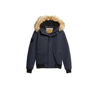 Superdry EVEREST HOODED PUFFER BOMBER, giacca Uomo, Nordic Chrome Navy,