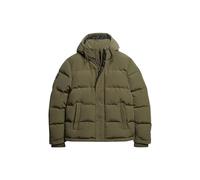 Superdry Everest Short Hooded Puffer Giacca, Kaki, L Uomo