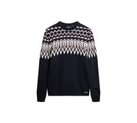 Superdry Fairisle Knit Crew Jumper T-Shirt, Marina Multi, XL Uomo