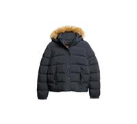 Superdry Faux Fur Short Hood Puffer Giacca, Eclisse Marina, 38 Donna