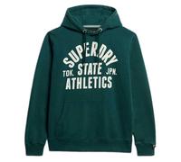 Superdry, Sweats Athletic Ess Hoodie, M2014091A, Dark Pine Green, S, Man, Adulto