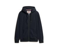 Superdry Uomo Felpa con cappuccio e zip con logo essenziale, Blu