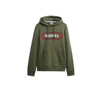 Superdry Felpa con cappuccio da uomo vintage Trade Tab, Verde militare., XL