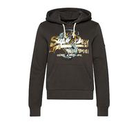 Superdry Felpa con Cappuccio Maglia di Tuta, Grigio Scuro, 40 Donna