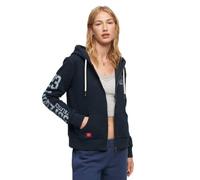 Superdry Felpa da donna con zip, blu navy scuro, 42
