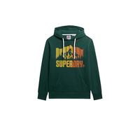 Superdry Felpa da uomo con cappuccio arcobaleno, Verde smaltato, XL