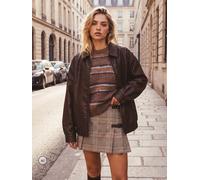 Superdry Giacca bomber oversize in ecopelle con colletto Superdry 36 Marrone