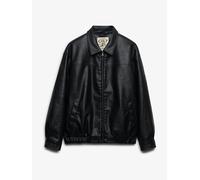 Superdry Giacca bomber oversize in ecopelle con colletto Superdry 44 Nero
