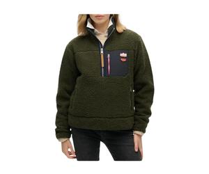 Superdry, ,Jackets ,Donna ,Verde ,S Maglieria con Zip e Tasche Frontali