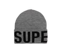 Superdry Branded Knitted Beanie Hat Cappellino da Baseball, Argento, Taglia Unica Donna