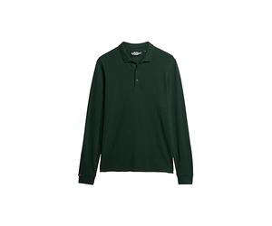 Superdry Long Sleeve Cotton Pique Polo da Uomo, Verde Foresta, XXL