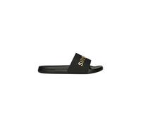 Superdry Luxe Logo Pool Slide, Sandalo Donna, Nero e Oro, 36 EU