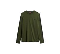 Superdry Maglia da uomo Essential a maniche lunghe con logo in stile retrò, Sacca da viaggio verde, M